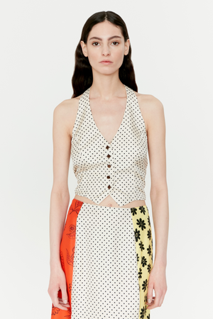LIZA VEST - PORCELAIN POLKA DOTS