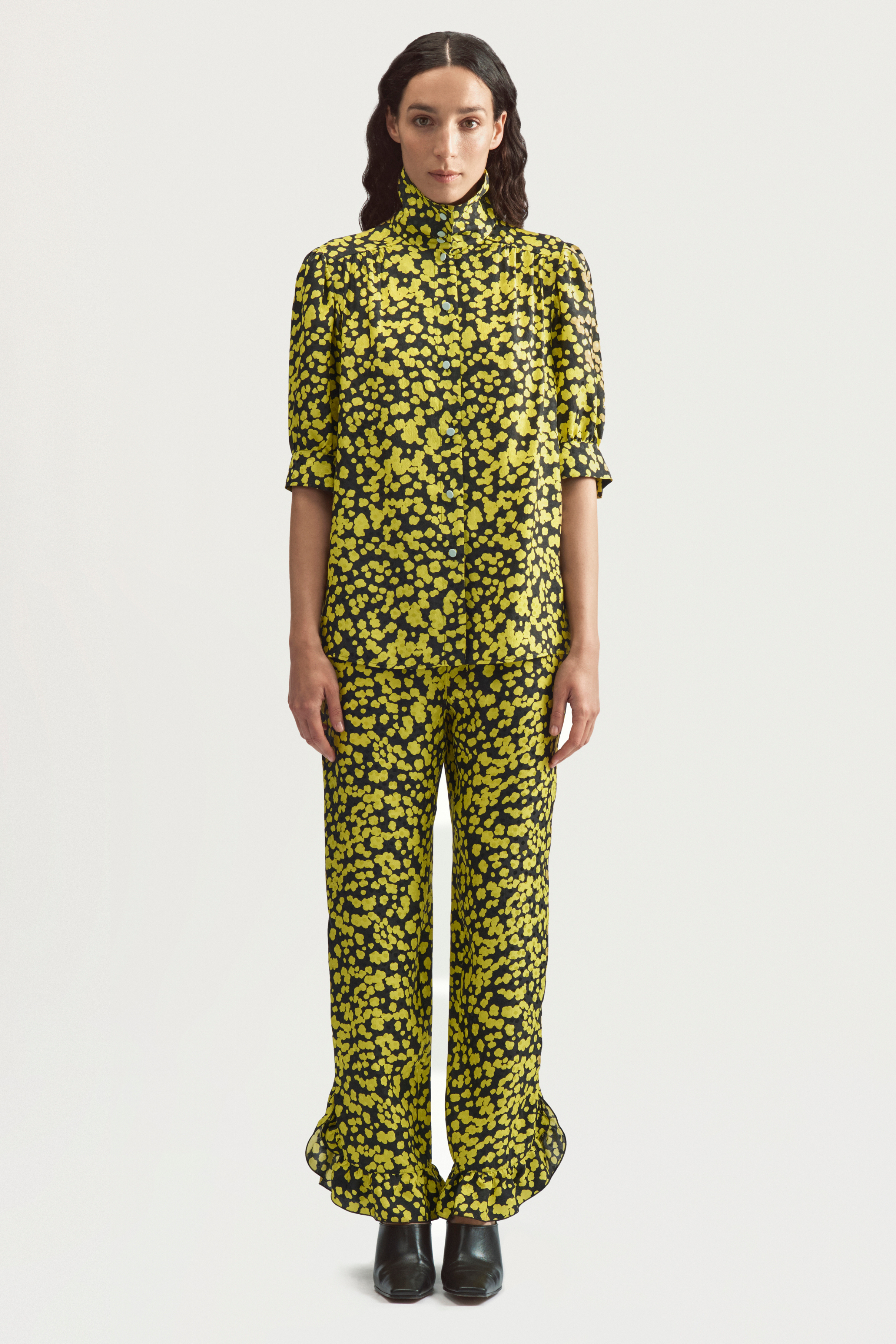 POPPY TROUSERS - LIME BUTTERFLY