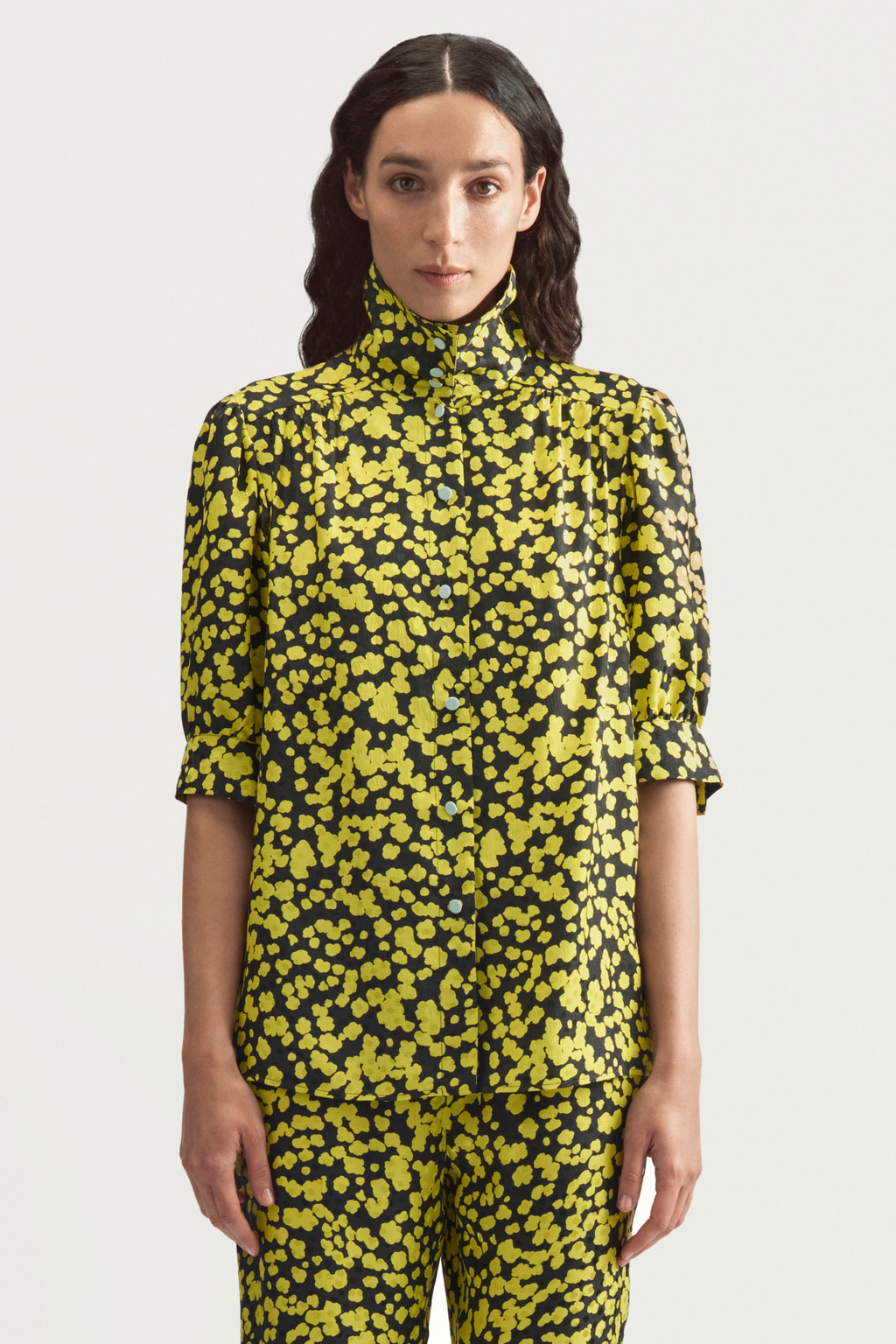 GIRAFFE BALLOON SHIRT - LIME BUTTERFLY