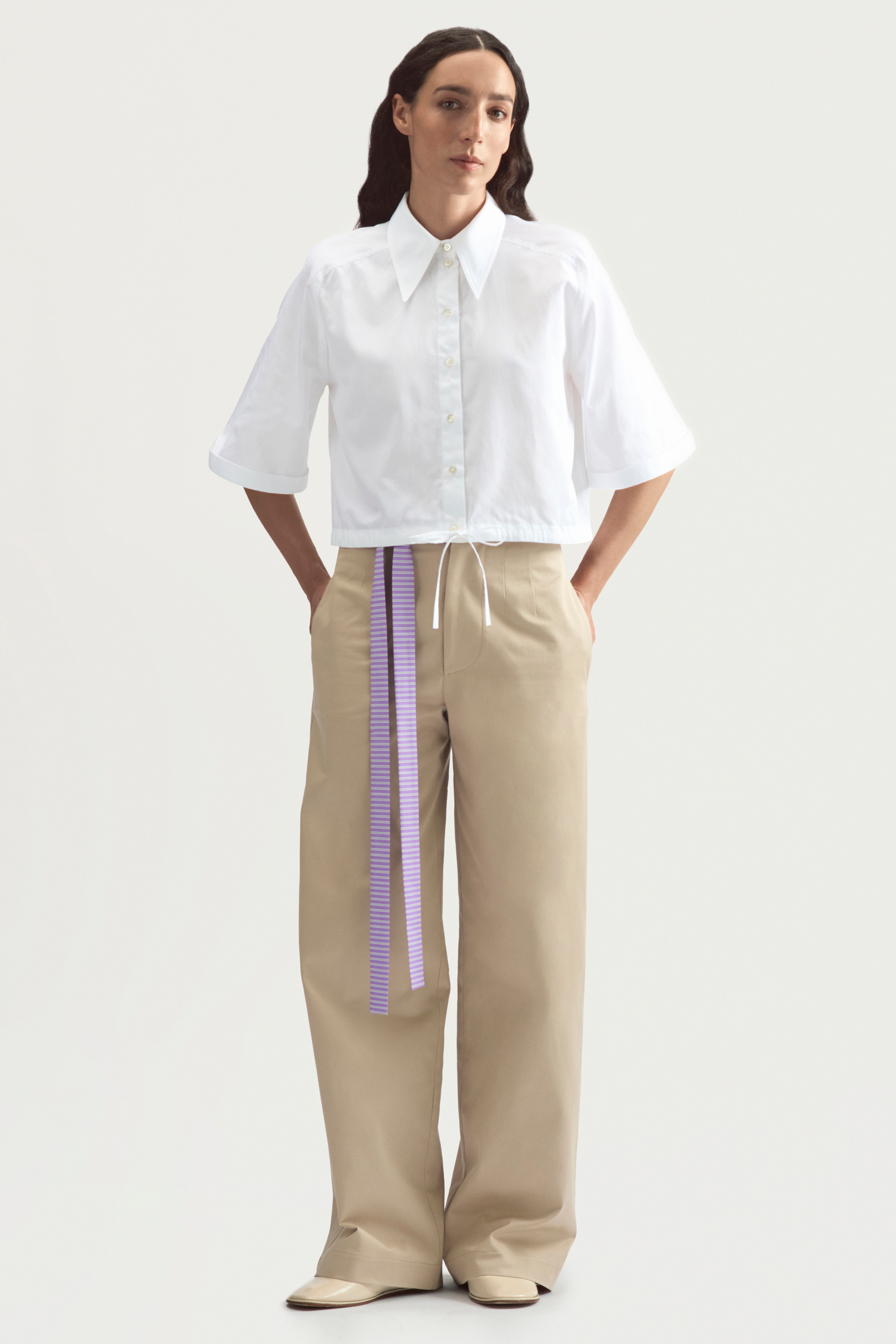 SUMMER ROLLER SHIRT - WHITE POPLIN