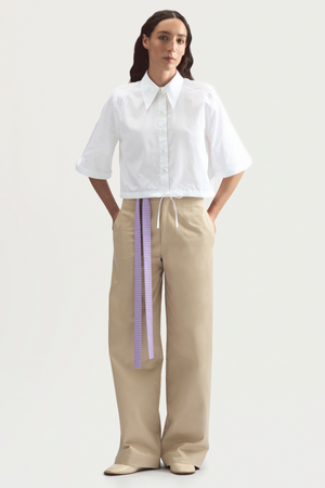 SUMMER ROLLER SHIRT - WHITE POPLIN