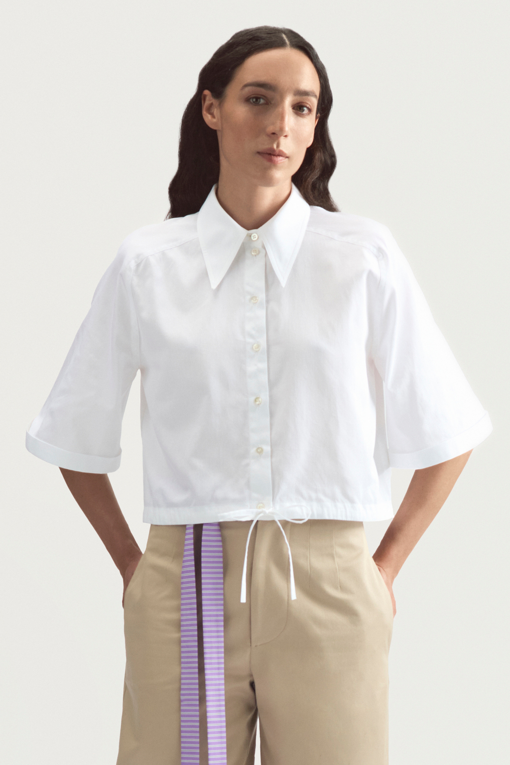 SUMMER ROLLER SHIRT - WHITE POPLIN