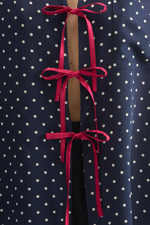 BOWLING SHIRT - NAVY POLKA DOT