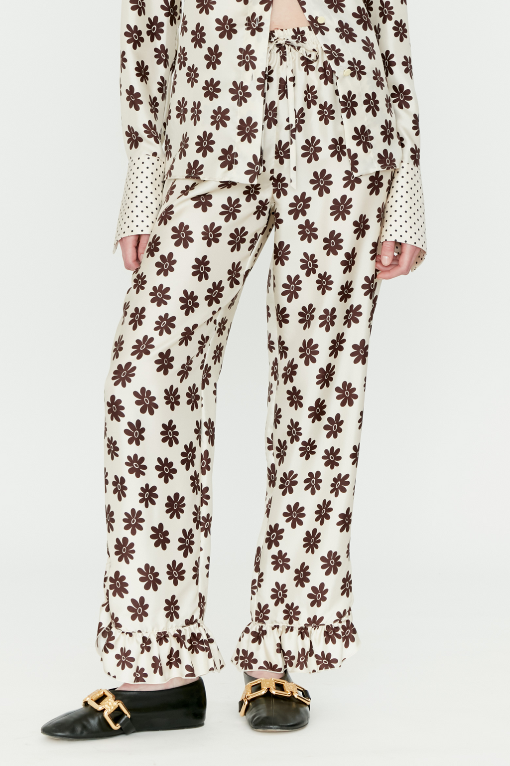 POPPY TROUSERS - COCONUT DAISIES
