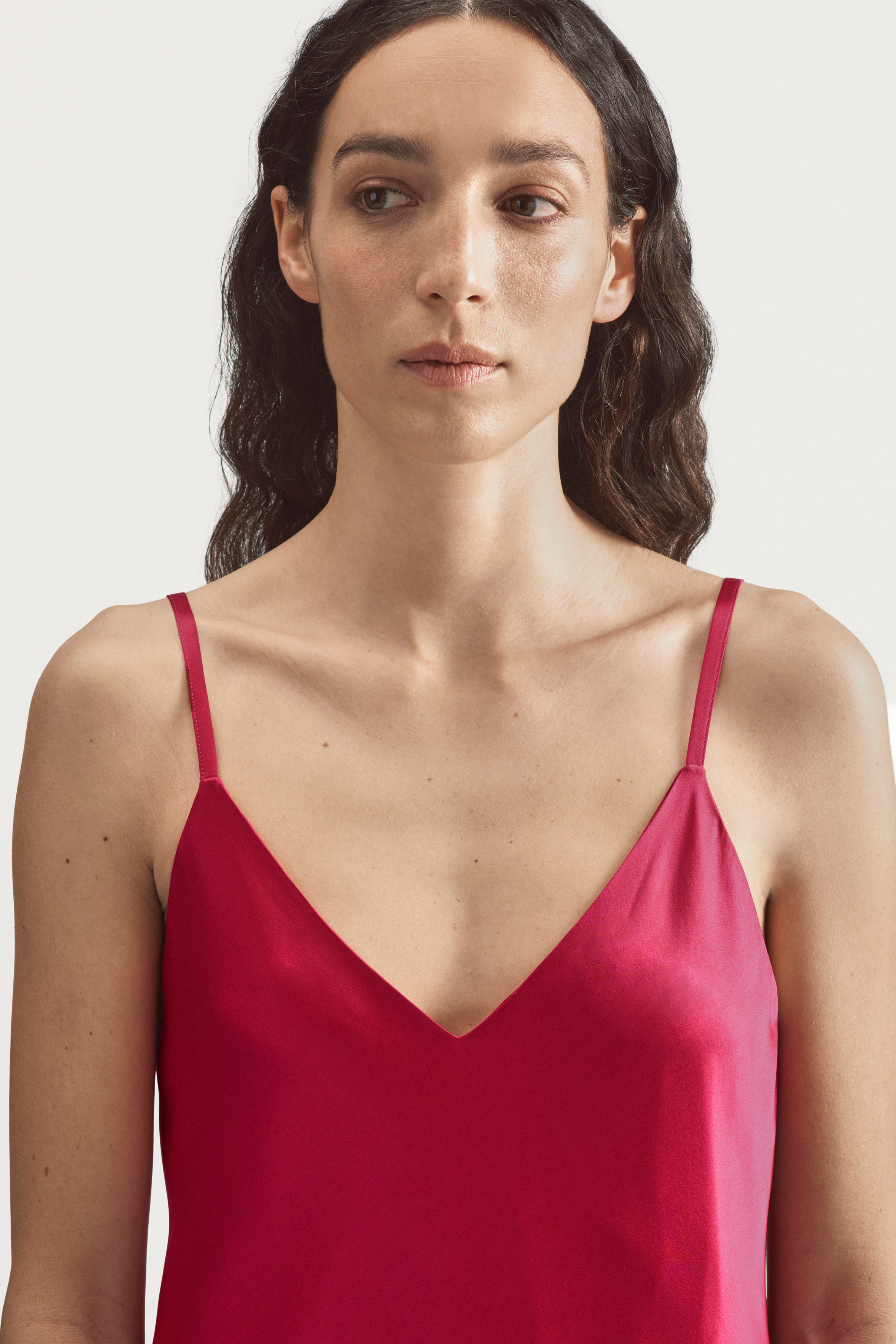 MOONLIGHT DRESS - LIPSTICK SATIN