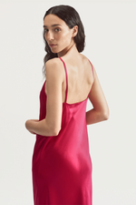 MOONLIGHT DRESS - LIPSTICK SATIN