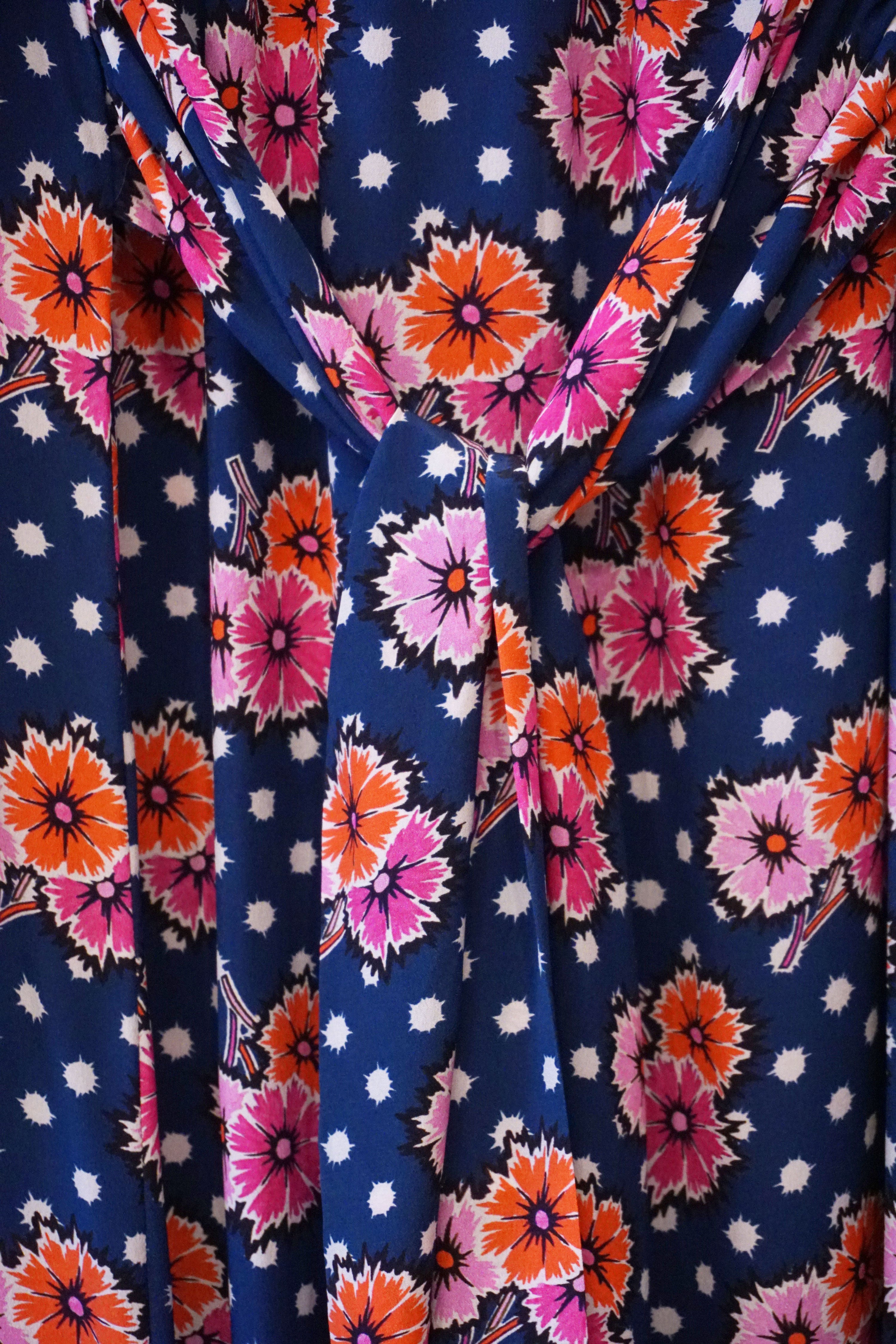 OOPSY DAISY LONG DRESS - FLOWERBOMB NAVY