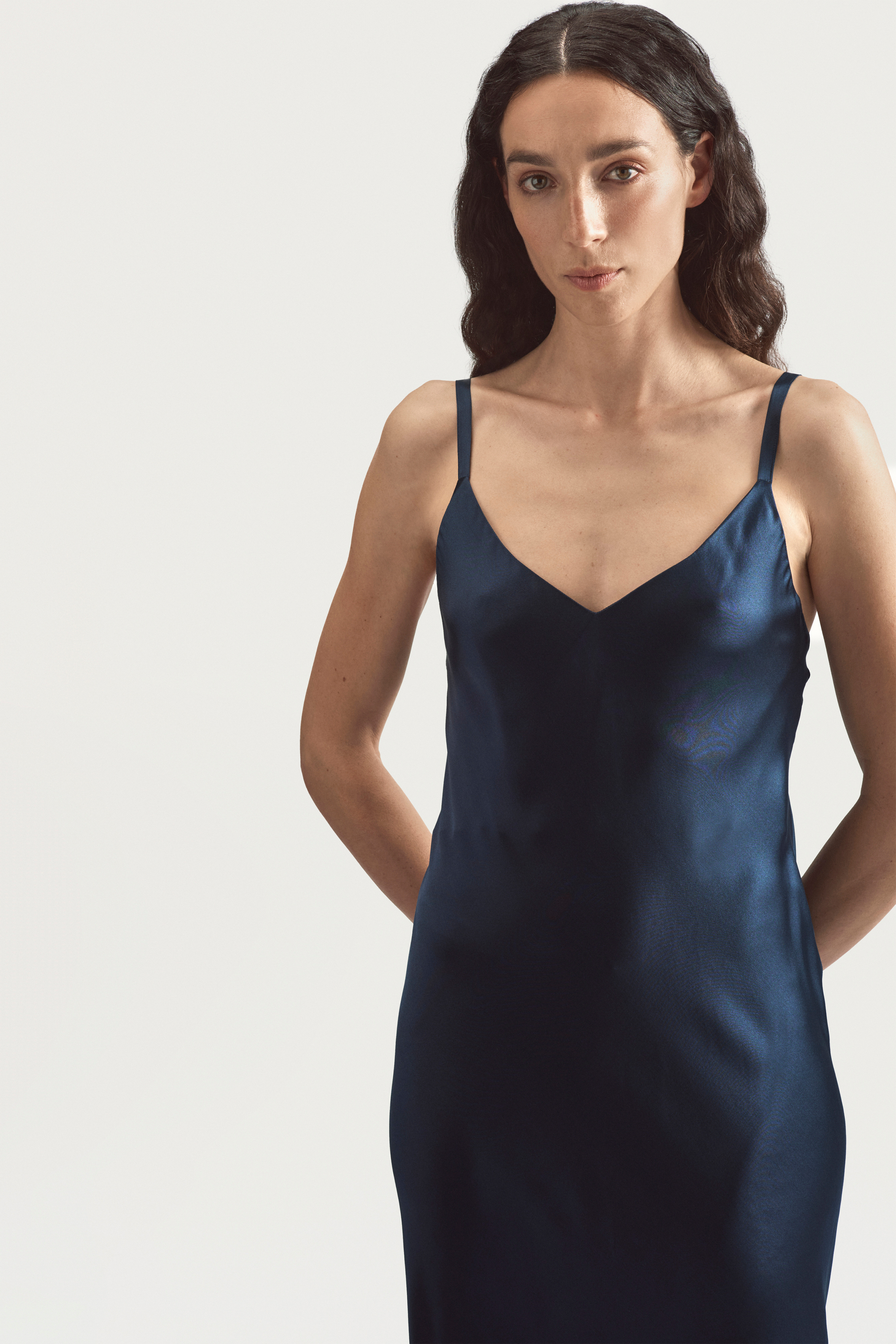 MOONLIGHT DRESS - MIDNIGHT BLUE SATIN