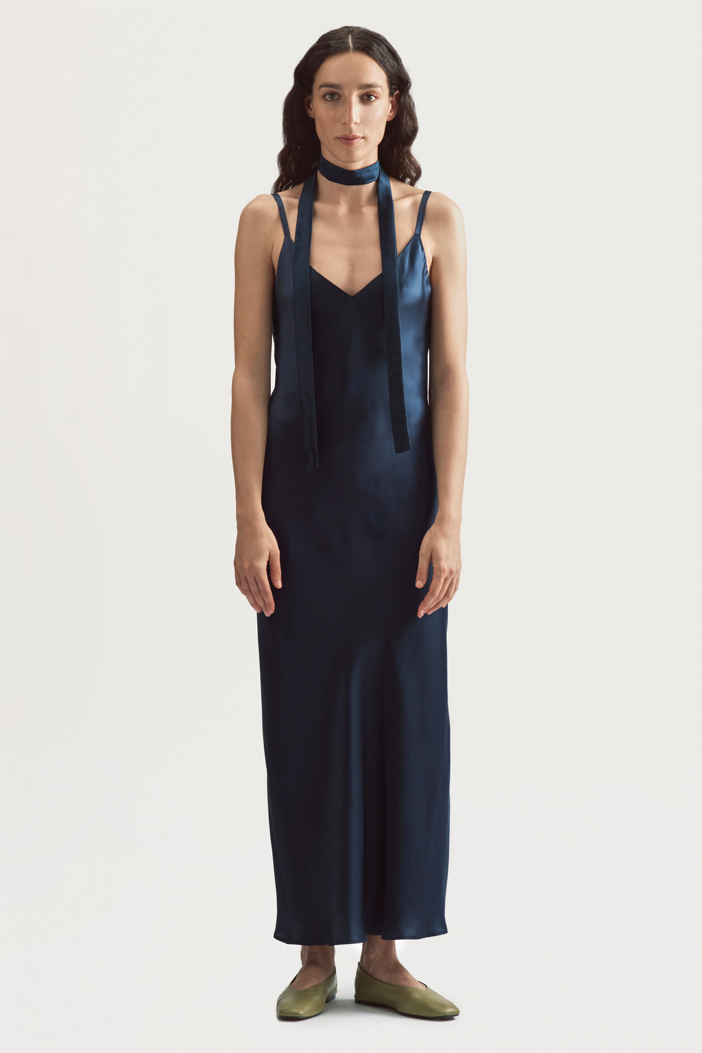 MOONLIGHT DRESS - MIDNIGHT BLUE SATIN