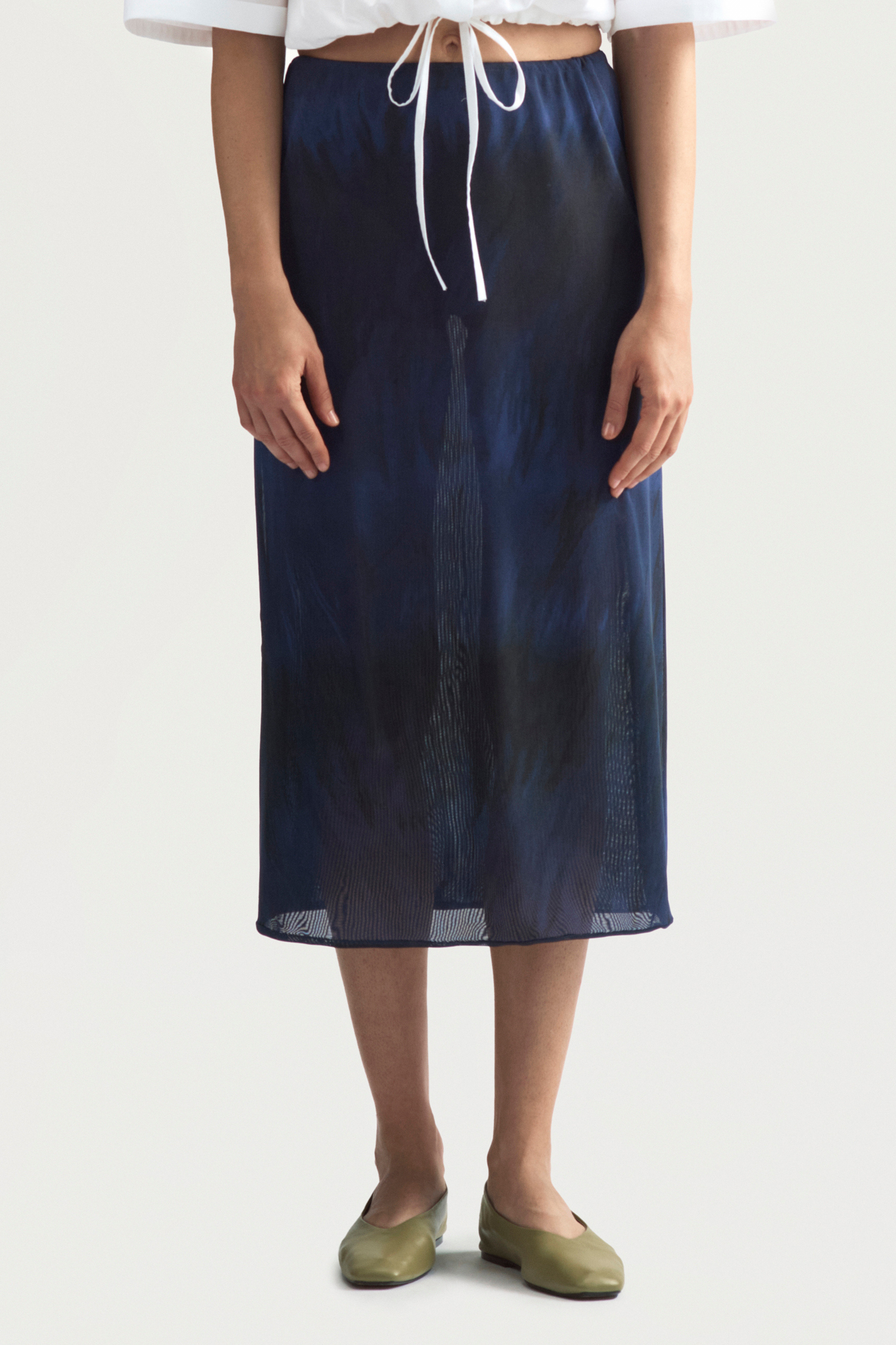 MESH SKIRT - BLUE SMOKE INK