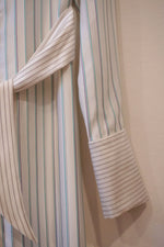 LOULOU LONG DRESS - PINSTRIPE SATIN