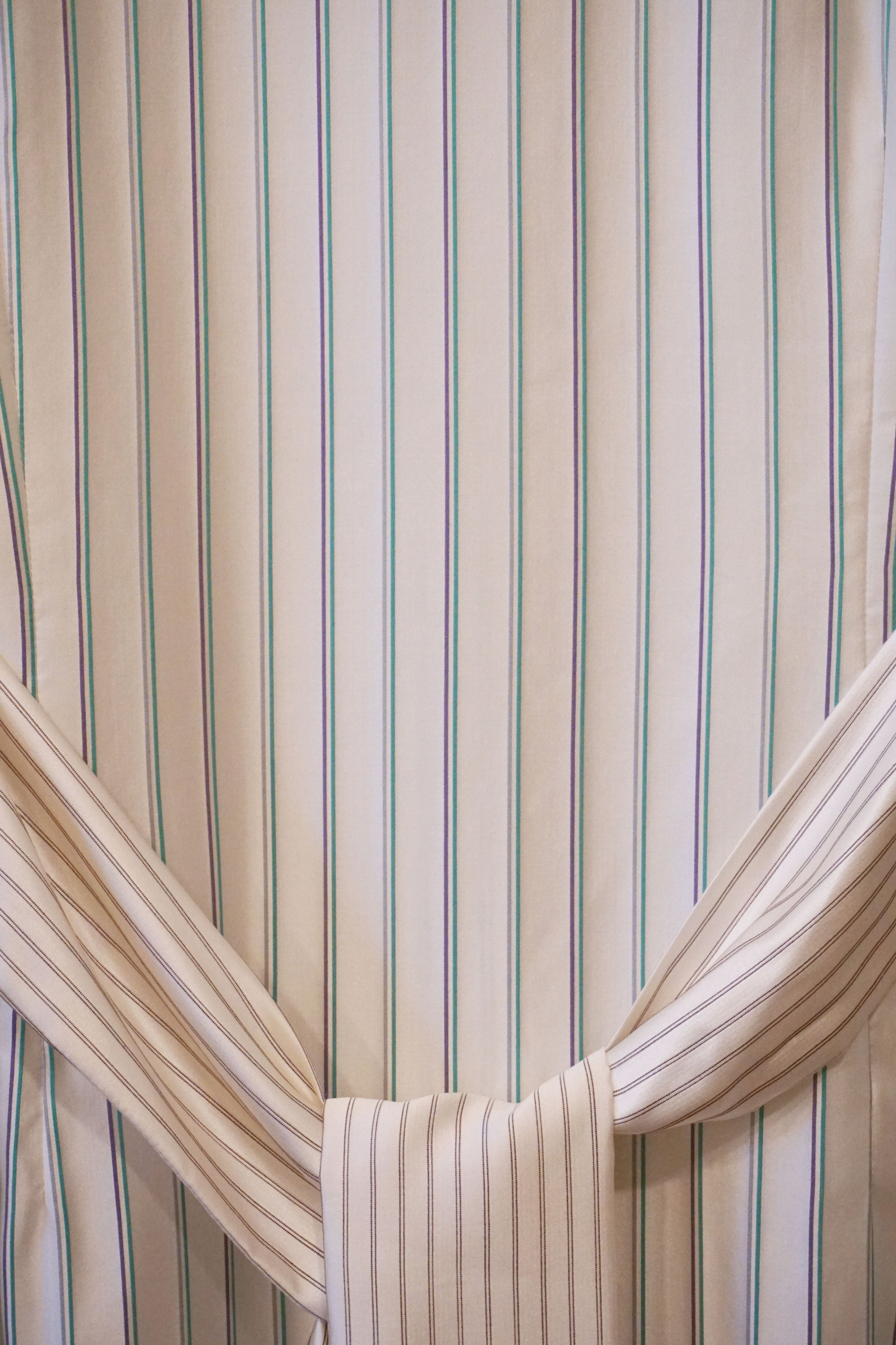 LOULOU LONG DRESS - PINSTRIPE SATIN