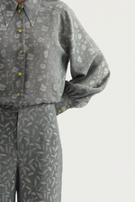 ROLLER MINI SHIRT - SILVER ROSES JACQUARD