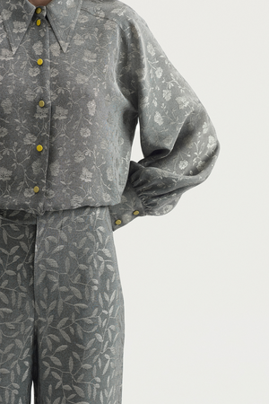 ROLLER MINI SHIRT - SILVER ROSES JACQUARD