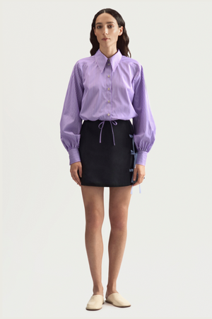 ROLLER MINI SHIRT - LILAC STRIPED POPLIN