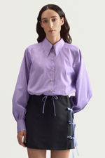 ROLLER MINI SHIRT - LILAC STRIPED POPLIN