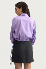 ROLLER MINI SHIRT - LILAC STRIPED POPLIN