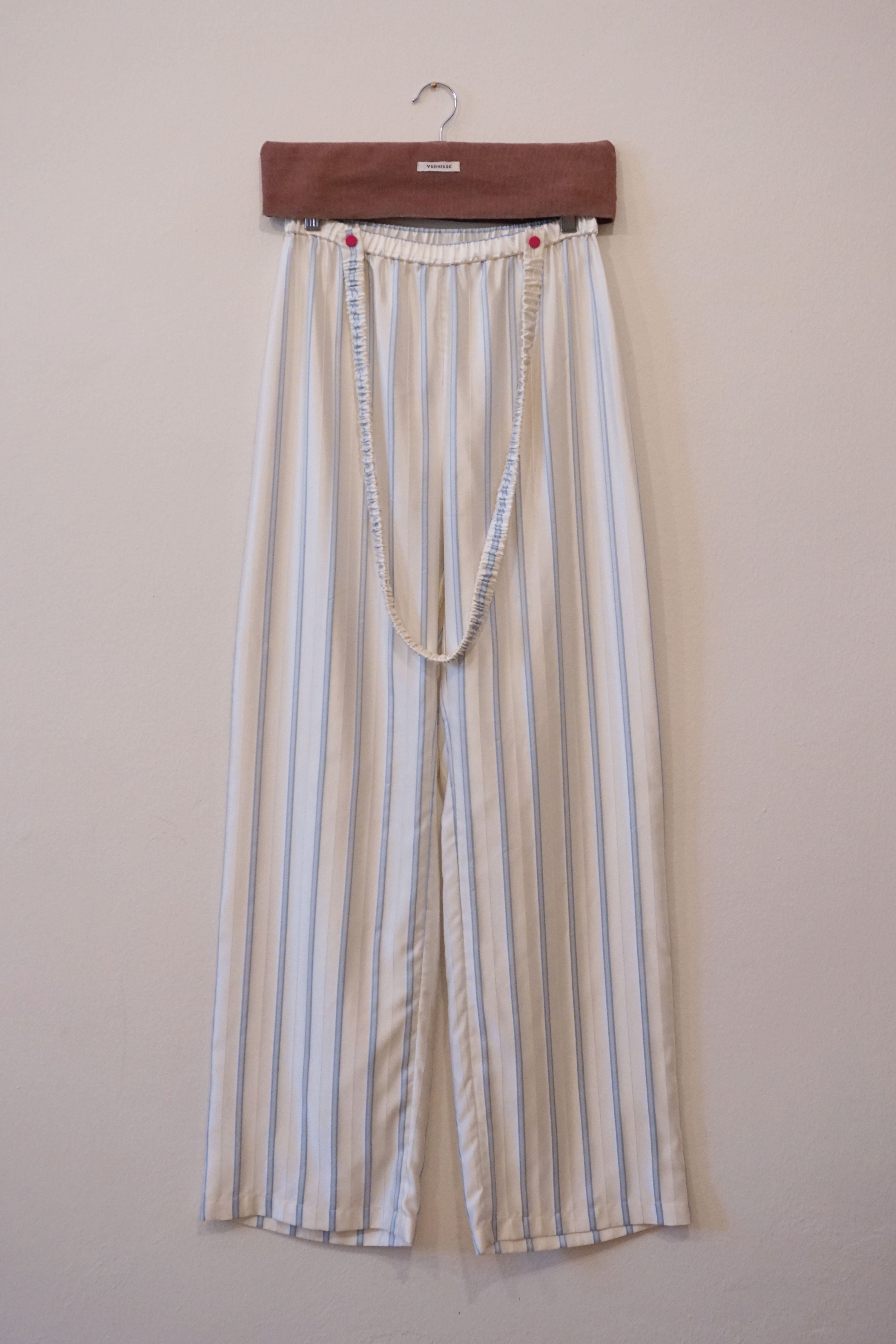 RIVIERA TROUSERS - PINSTRIPE SATIN