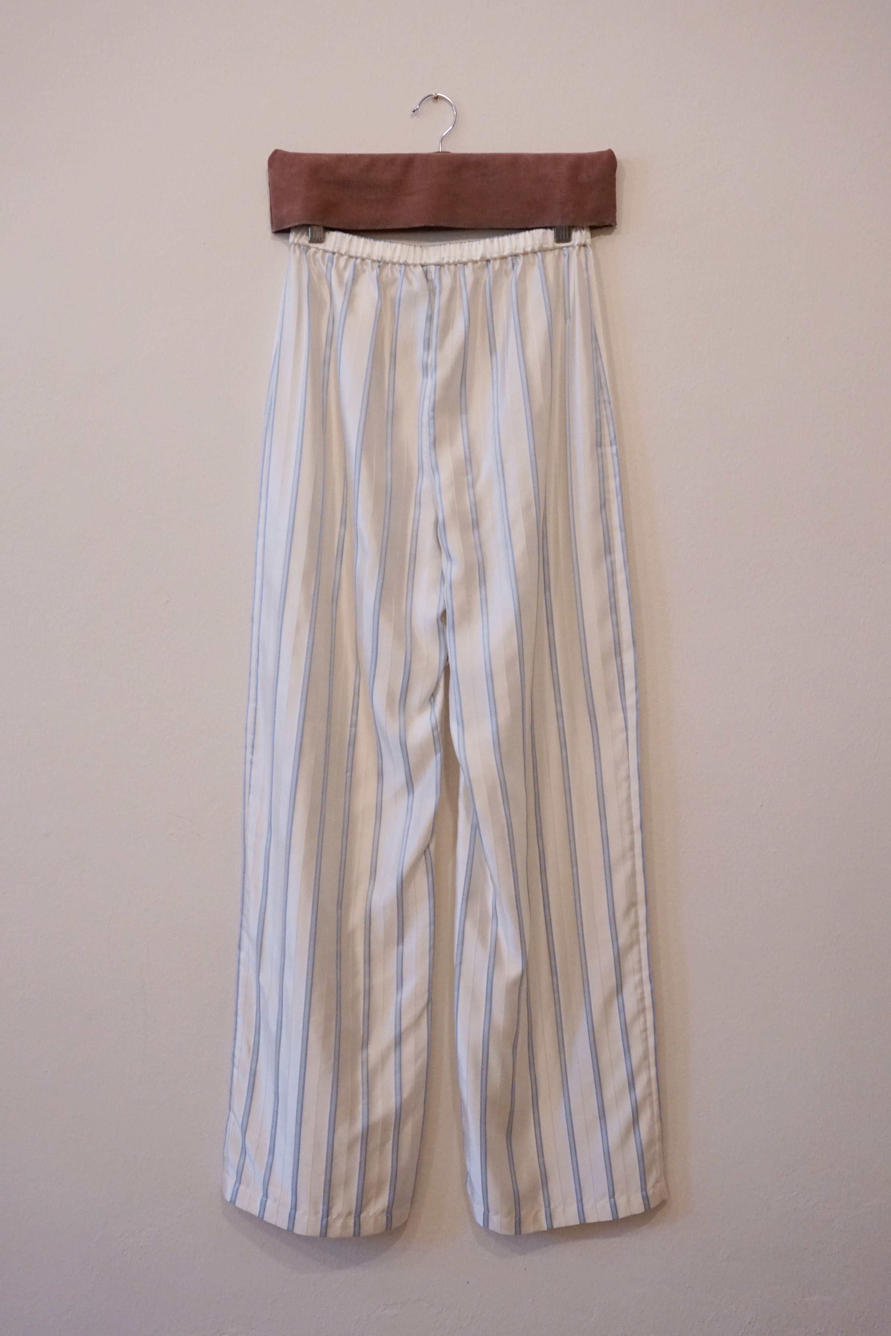 RIVIERA TROUSERS - PINSTRIPE SATIN