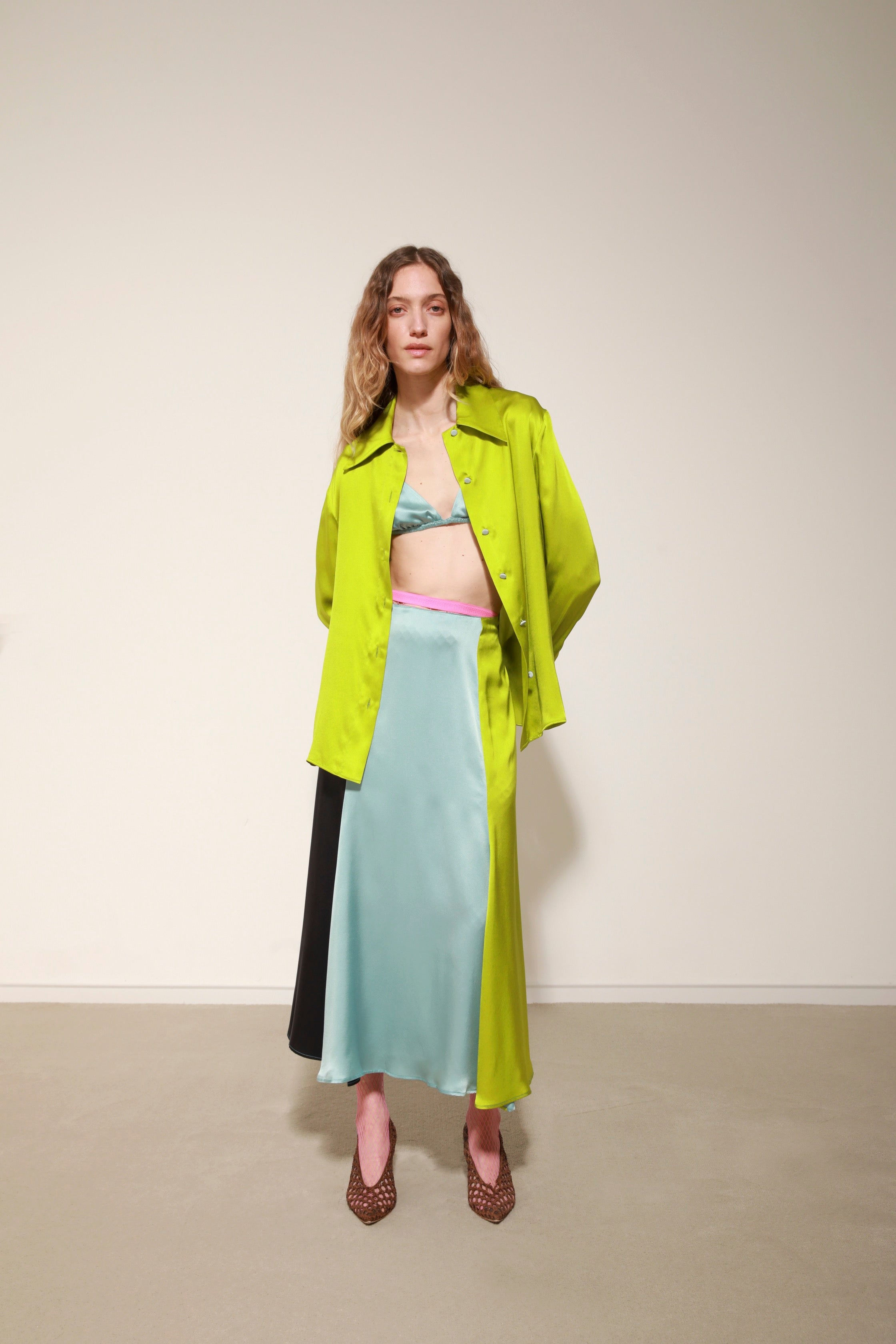 TULIP SKIRT - SATIN MULTICOLOR