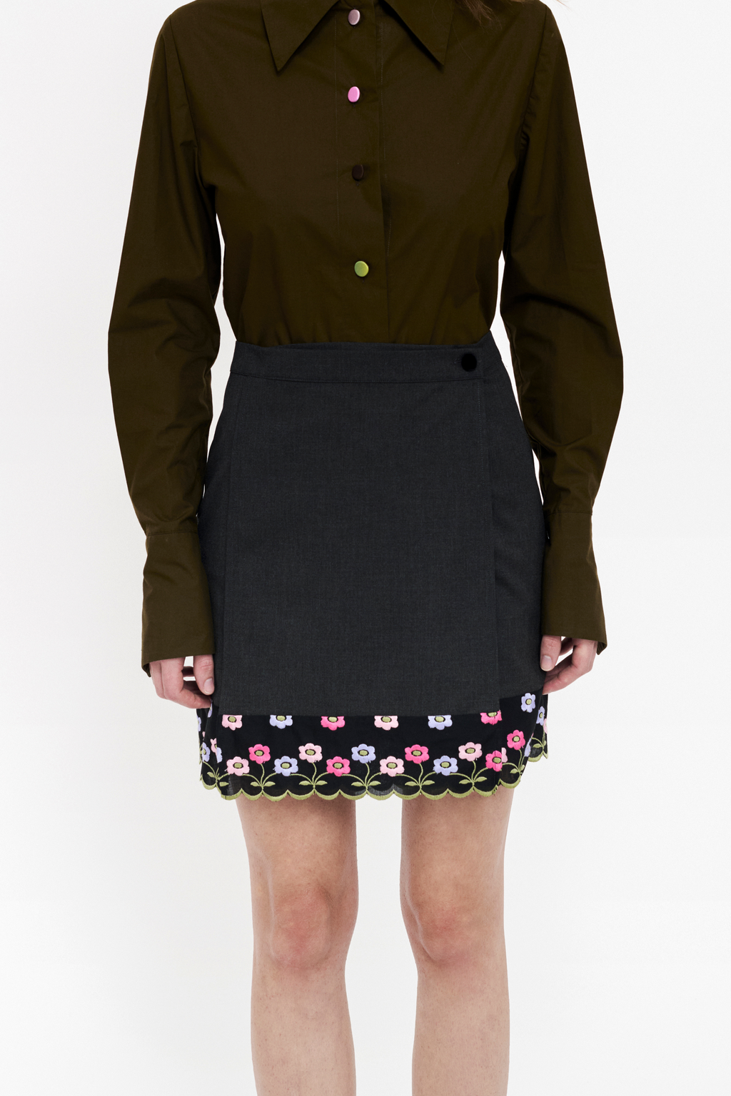 MINI SKIRT - ANTHRACITE WOOL