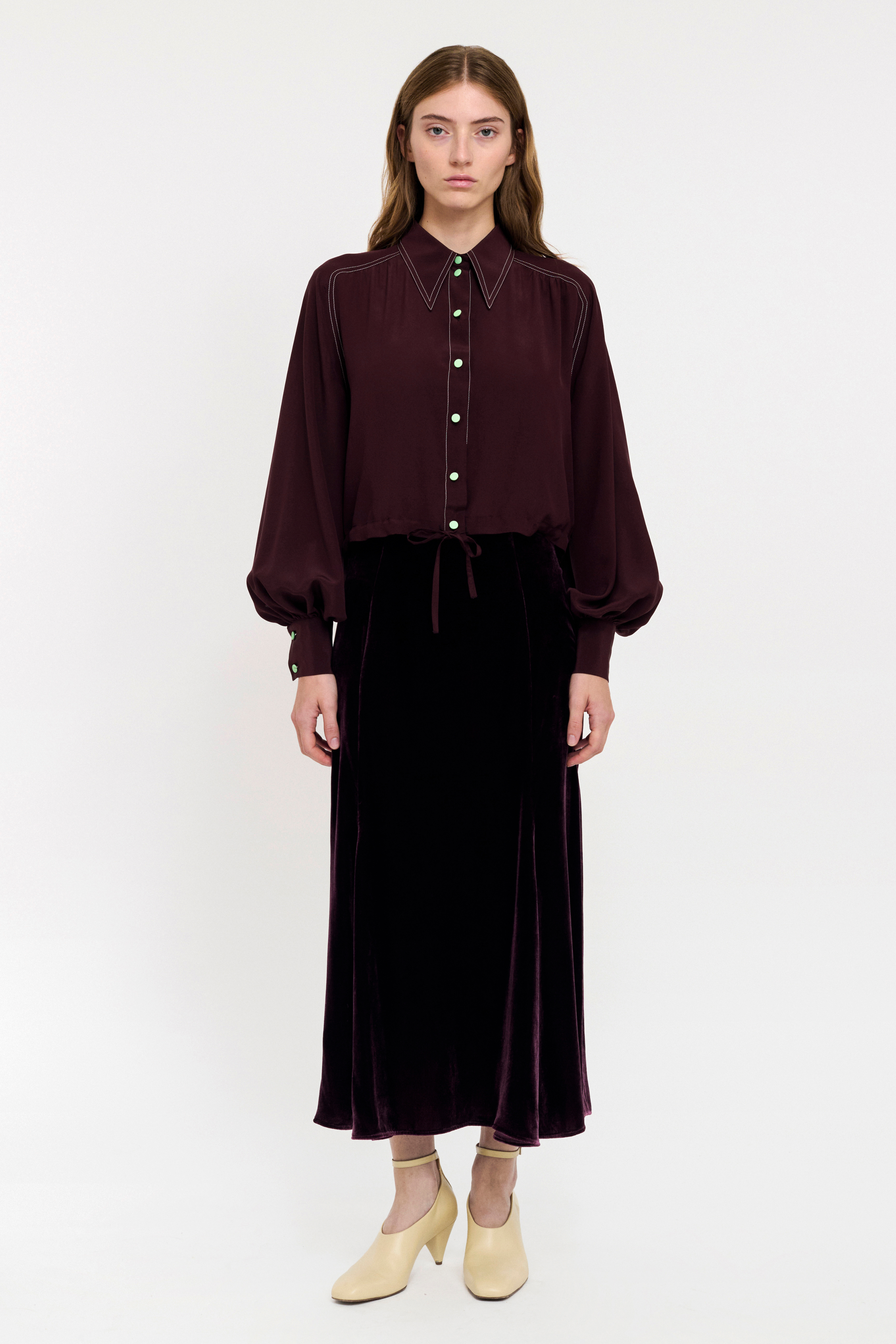 ROLLER MINI SHIRT - ORCHIDEA BURGUNDY