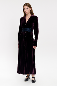 CHARLIE DRESS - PLUM VENICE VELVET