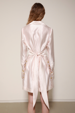 LOULOU MINI DRESS - RED PINSTRIPE SATIN