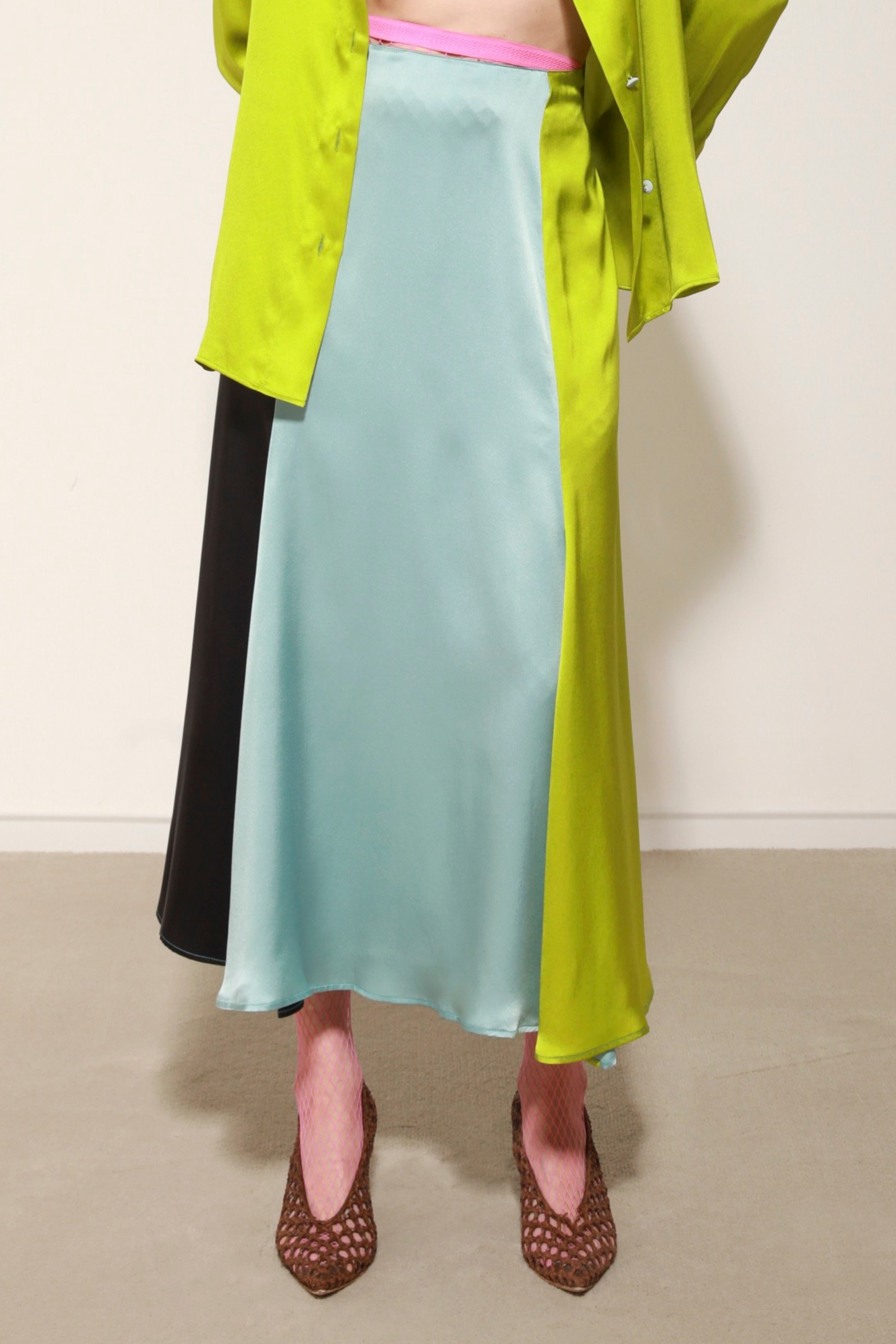 TULIP SKIRT - SATIN MULTICOLOR