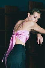 BANDEAU TOP - PINK SILK SATIN