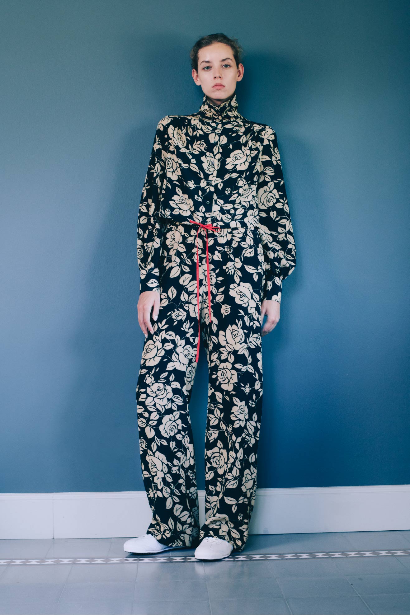RIVIERA TROUSERS - DESERT ROSES SILK