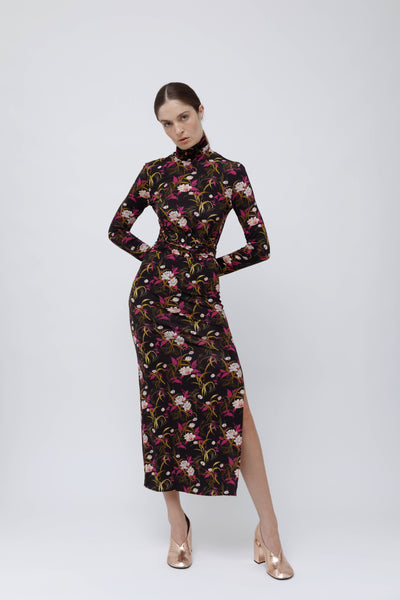 Black floral clearance turtleneck