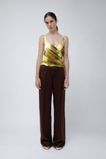 WRAP TOP - GOLDEN CLOUDY SILK SATIN